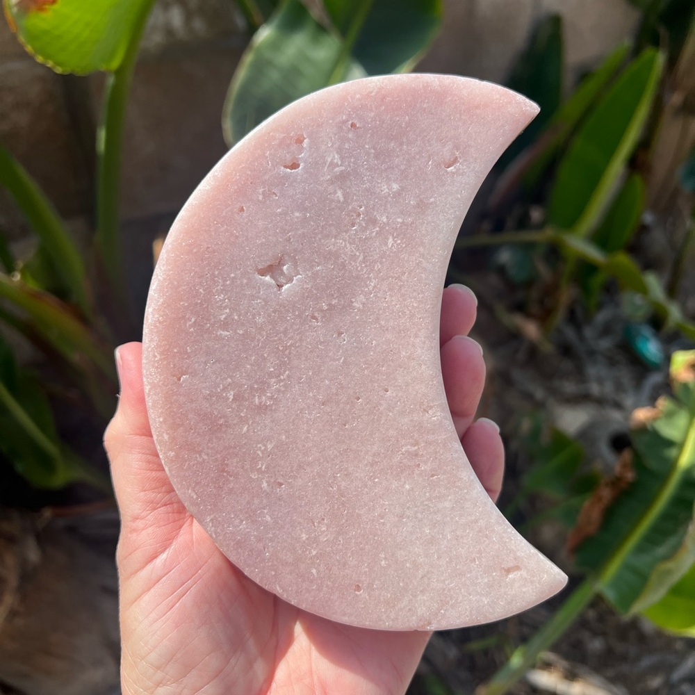 Pink Amethyst Quartz Crystal Moon